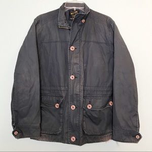 URBAN OUTFITTERS CPO Navy Military Raincoat Jacket